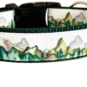 Mountains Dog Collar, Mountain Peaks Dog Collar, Adventure Dog Collar