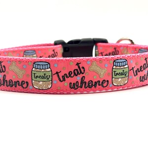 Coleira engraçada para cachorro: design de petisco, fita de nylon Light Pink