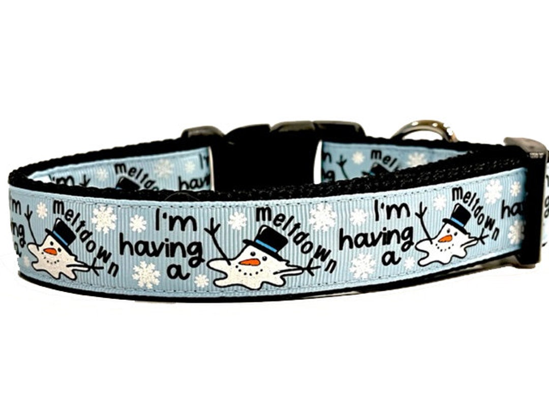 Christmas Dog Collar, Snowman Dog Collar, Holiday Dog Collar, Christmas