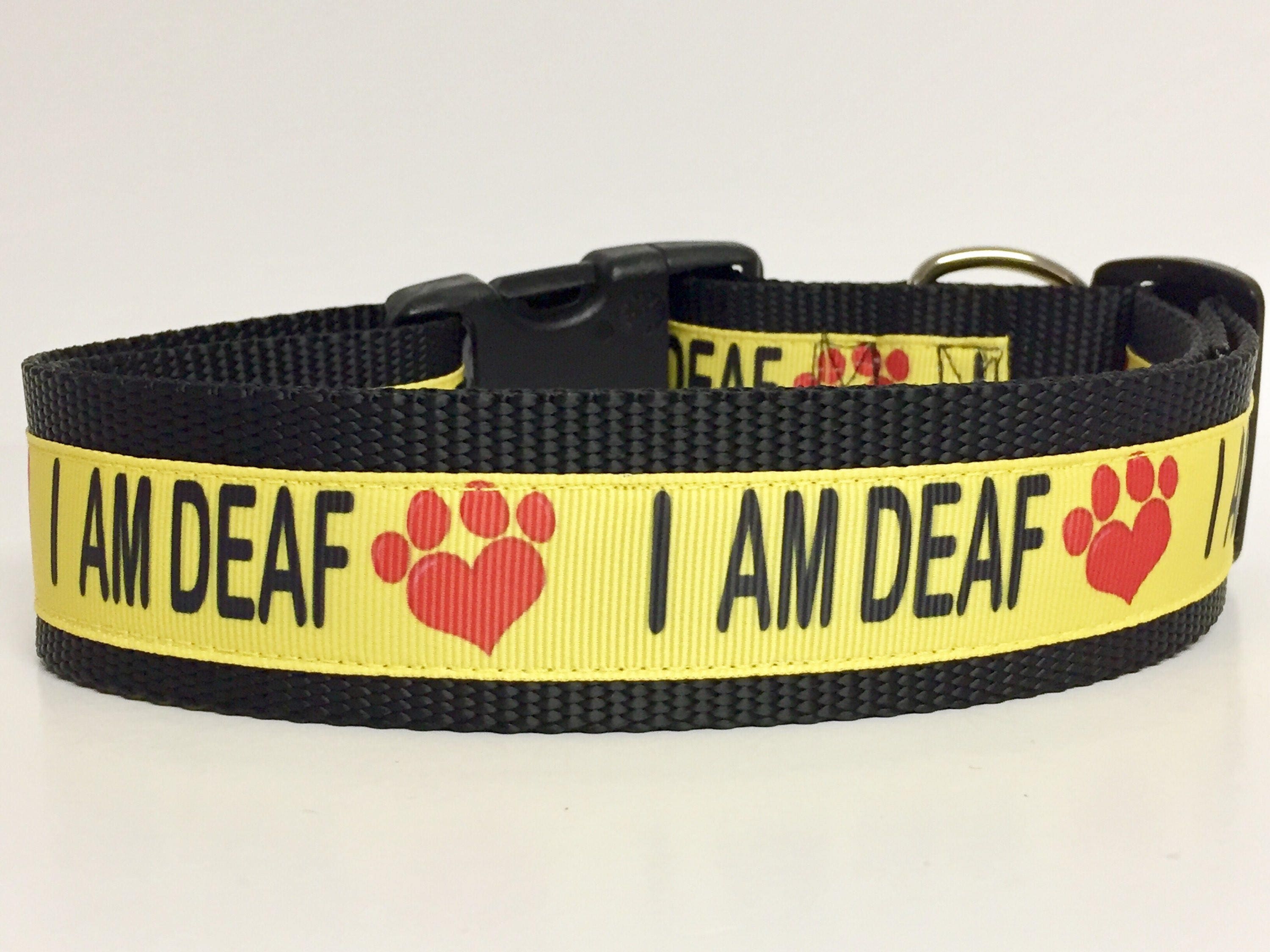 I AM DEAF Dog Collar 3/4 1 or 1.5 Width Etsy Australia