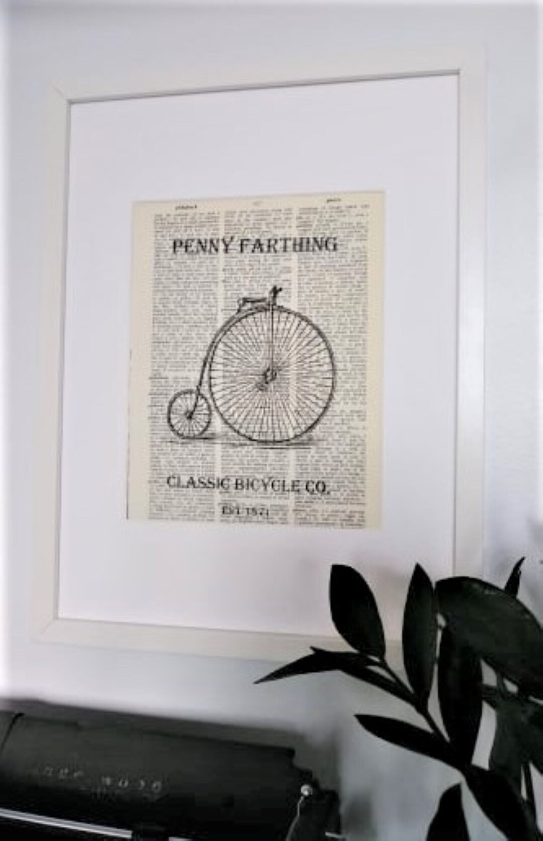 Victorian Penny Farthing Vintage Bicycle Dictionary Art Print Book Page ...