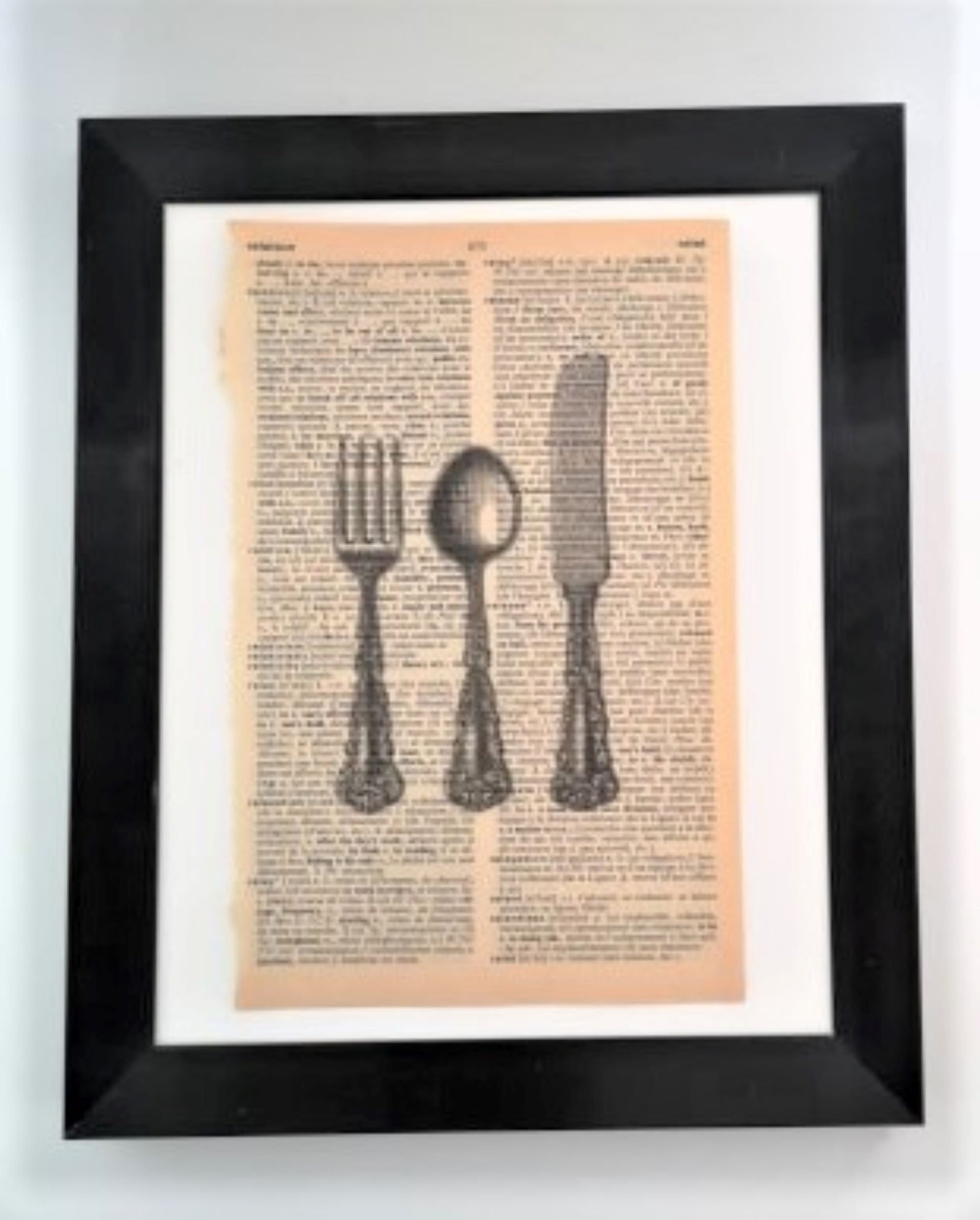 Eating Utensils Dictionary Art Print Book Page Art Home Decor Etsy