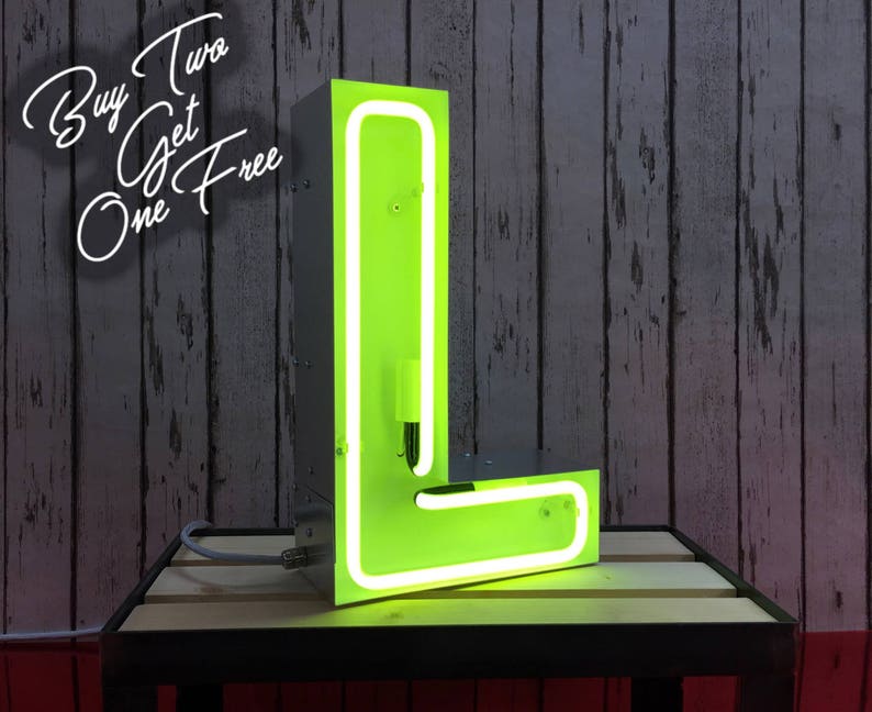 Stylish Metal Marquee light up letters with outline neon Etsy