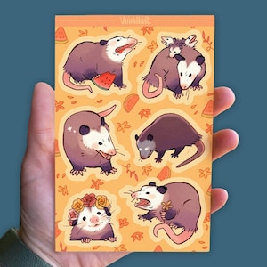 Adesivos Possum Pals 4" x 6" // Adesivos de vinil fosco à prova d'água