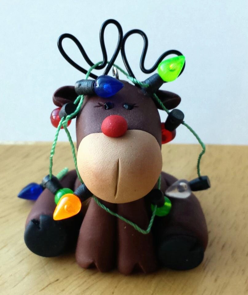 Reindeer Tangled in Christmas Lights Ornament Etsy