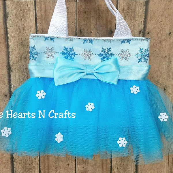 Frozen Snowflake purse, tutu Princess tutu purse canvas tote bag