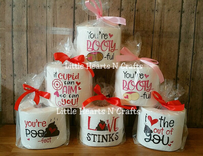 Valentines Gag Gift, Gift Exchange, Valentine's Day, Toilet Paper