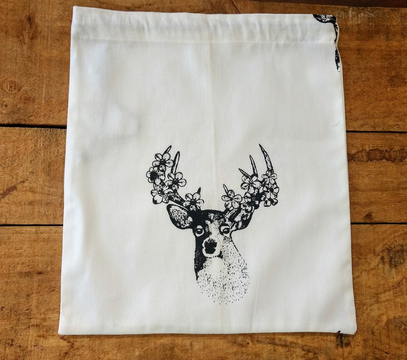 Deer Head. Kids Cotton Headphone Bags
