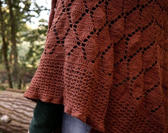 Autumn leaves shawl crochet pdf pattern INSTANT DOWNLOAD