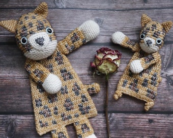 Duo Deal: Leopard Ragdoll and Baby Leopard mini Ragdoll crochet amigurumi pattern PDF INSTANT DOWNLOAD