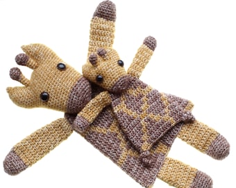 Duo Deal: Giraffe Ragdoll and Baby Giraffe mini Ragdoll crochet amigurumi pattern PDF INSTANT DOWNLOAD