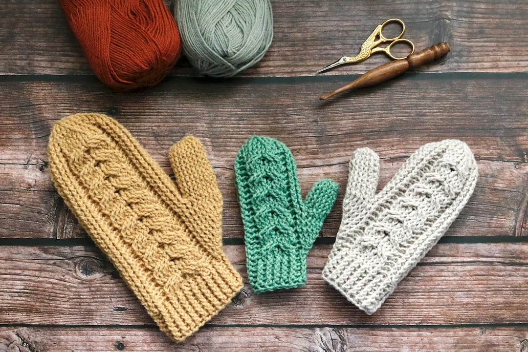 Celtic Cable Mittens Crochet Pdf Pattern INSTANT DOWNLOAD - Etsy