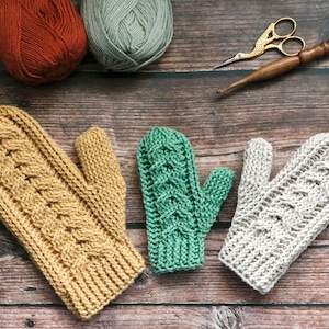 Celtic Cable Mittens crochet pdf pattern INSTANT DOWNLOAD