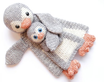 Duo Deal: Penguin Ragdoll and Baby Penguin mini Ragdoll crochet amigurumi pattern PDF INSTANT DOWNLOAD