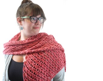 Ribbed Lace Scarf crochet pdf pattern INSTANT DOWNLOAD