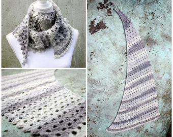 Sideways Pebbles Shawl crochet pdf pattern INSTANT DOWNLOAD