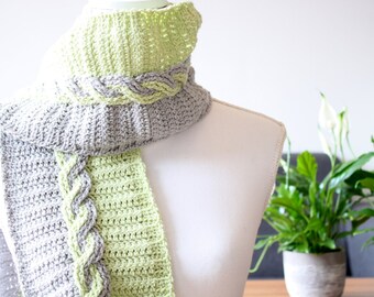 Twisted Cable Scarf crochet pdf pattern INSTANT DOWNLOAD