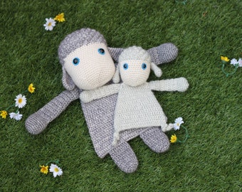 Duo Deal: Sheep and Little Lamb Ragdoll crochet amigurumi pattern PDF INSTANT DOWNLOAD