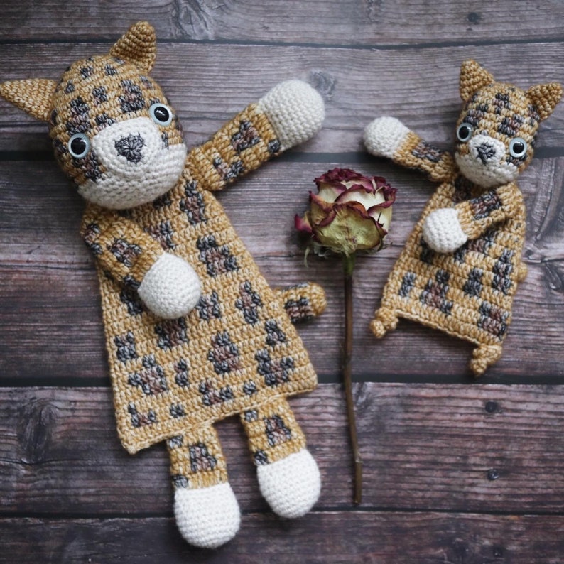 Duo Deal: Leopard Ragdoll and Baby Leopard mini Ragdoll crochet amigurumi pattern PDF INSTANT DOWNLOAD image 1