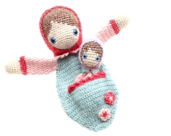 Duo Deal: Matryoshka Ragdoll and Baby Matryoshka mini Ragdoll crochet amigurumi pattern PDF INSTANT DOWNLOAD