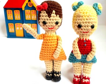 Retro Customizable Doll crochet amigurumi pdf pattern INSTANT DOWNLOAD