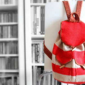 Vintage Backpack crochet pdf pattern INSTANT DOWNLOAD image 1