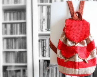 Vintage Backpack crochet pdf pattern INSTANT DOWNLOAD
