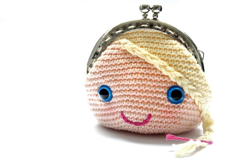Princess coin purse pdf crochet pattern INSTANT DOWNLOAD image 1