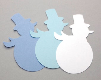 Snowman Die Cut, Holiday Snowman Paper Party Decor, Snowman Birthday Party Baby Shower Party Supplies (30 CT)