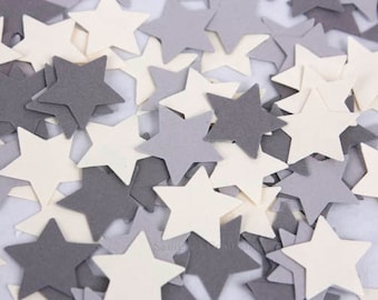 200 Gray Stars Confetti, Star Baby Shower, Twinkle Twinkle Little Star Party Confetti, Small Stars Wedding Confetti, Table Scatter