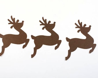 Christmas Reindeer Die Cuts, Reindeer Decorations Holiday Christmas Party Decor (30 CT)
