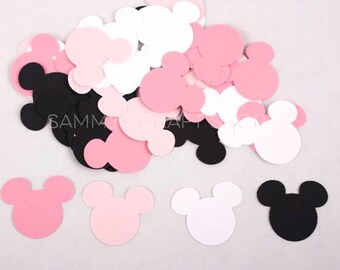 Minnie Mouse Confetti, Black, Pink and White Minnie Mouse Birthday Party Decorations, Minnie Mouse Baby Shower Cut Outs Party Supplies
