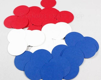 100 Fourth of July Party Confetti, Red White and Blue Paper Circle Confetti, July 4th Patriotic Party supply Summer Wedding, Baseball Party