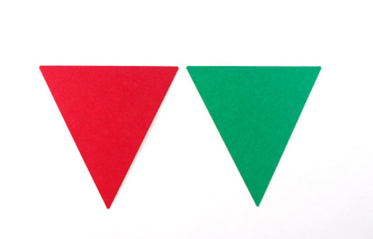 Triangle Flags Die Cuts Red and Green Pennant Flags DIY Etsy