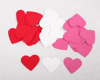 Valentine's Day Heart Confetti, Paper Hearts, Red, Pink White Cut Outs Wedding Confetti, Heart Theme Party Supplies Love Confetti (100 CT)