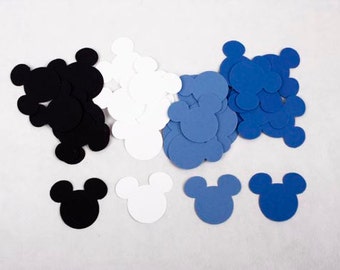 100 Mickey Mouse Birthday Confetti, Mickey First Birthday Boy, Blue Mickey Mouse Baby Shower Decorations, Party Supplies Mickey Mouse Ears