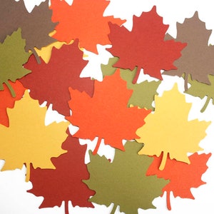 25 Autumn Leaf Die Cuts, Paper Maple Leaves, Thanksgiving Leaves Table Decor, Leaf Gift Tags image 4