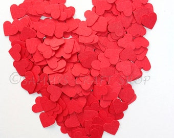 300 MINI Red Heart Confetti, Valentine's Day Die Cut Confetti Hearts, Love Wedding, Bridal Shower, Baby Shower, Party Decor