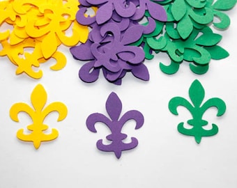 100 Fleur De Lis Confetti, Mardi Gras Party Decorations, French Themed Baby Shower