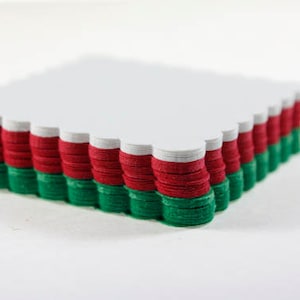 30 Scalloped Squares, Red, Green & White, Christmas Colors, Die Cut Paper Squares, Die Cut Scallop, DIY Tag, Gift Tag, Christmas Paper image 1