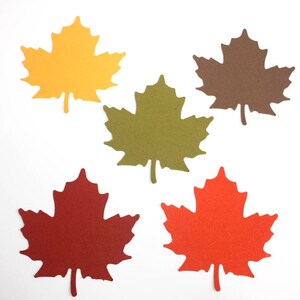 25 Autumn Leaf Die Cuts, Paper Maple Leaves, Thanksgiving Leaves Table Decor, Leaf Gift Tags image 2