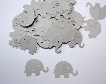 50 Grey Elephant Confetti, Die Cut Elephants, Birthday Party Decor, Elephant Baby Shower, Confetti, Scrapbook, Elephants, Gray