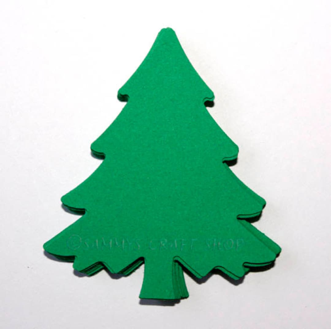 25 Green Christmas Tree Die Cuts, Christmas Party Decorations