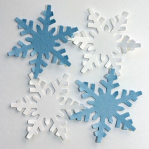 100 Blue and White Snowflake Confetti, Frozen Party, First Birthday Boy Winter Wonderland Birthday Boy Baby Shower, Party Supplies