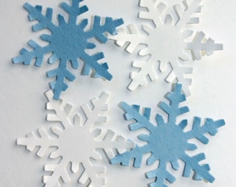 100 Blue and White Snowflake Confetti, Frozen Party, First Birthday Boy Winter Wonderland Birthday Boy Baby Shower, Party Supplies