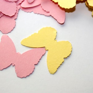 100 Pink and Yellow Butterfly Confetti, Die Cut Confetti, Birthday Party Decor, Baby Shower, Confetti, Embellishments, Paper Punch