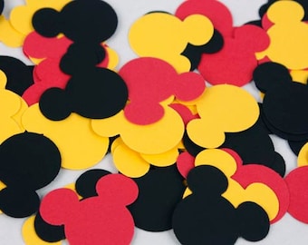 100 Mickey Mouse Confetti, Mickey Mouse Birthday Party Decorations, Mickey Baby Shower, Mickey First Birthday Party Supplies Red Black