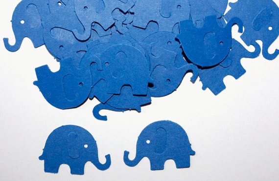 Blue Elephant Confetti Elephant Theme Birthday Party Boy Baby Shower Die Cut Elephant Cut Outs Party Supplies First Birthday
