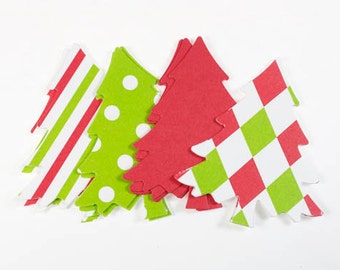 Christmas Tree Die Cuts, Holiday Tree Decor, Paper Christmas Trees Party Confetti (20 CT)
