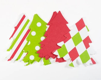 Christmas Tree Die Cuts, Holiday Tree Decor, Paper Christmas Trees Party Confetti (20 CT)